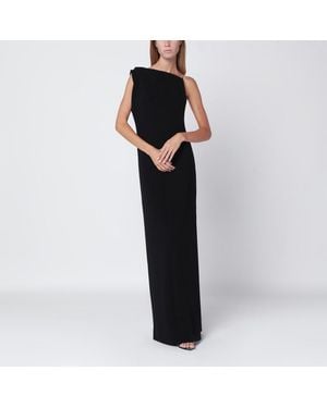 Max Mara Langes Schwarzes Bustierkleid Aus Cady