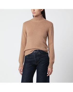 Ami Paris Camel Turtleneck Sweater - Blue