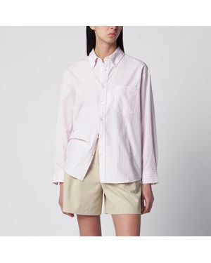 DUNST Striped Cotton-Blend Shirt - White