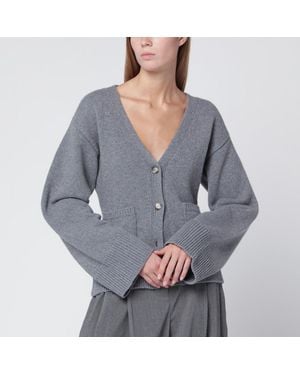Almada Label Cardigan drea in lana e cashmere - Grigio