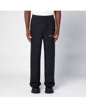 Palm Angels Anthracite Linen Sports Trousers - Black