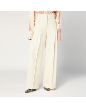 Jil Sander Wide Cream Trousers - Natural
