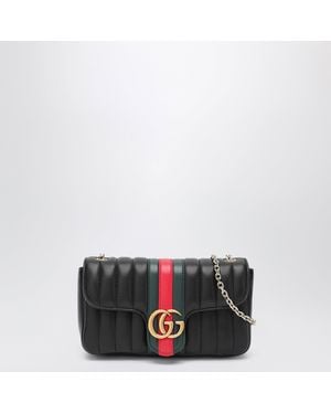 Gucci Jetset Gg Marmont Small Nappa Leather Shoulder Bag - Black