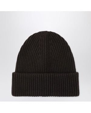 Almada Label Braune Mütze Aus Wolle Und Kaschmir - Schwarz