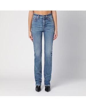 Saint Laurent Washed Slim Fit Jeans - Blue