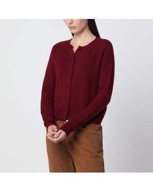 Alexandra Golovanoff Mila Wine 21 Cashmere Cardigan - Red