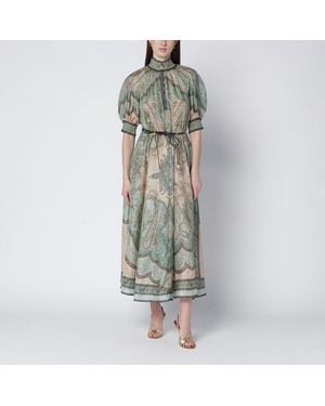 Zimmermann Wanderlust Billow Dress With Tapestry Print - Green