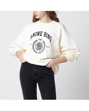 Anine Bing Miles Collegiate Cream Sweatshirt - White