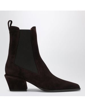 Paris Texas Bottes Bettina En Daim Couleur Chocolat - Noir