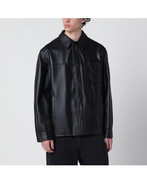 Loewe Leather Overshirt - Black