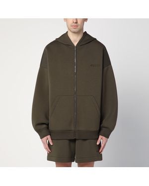 Gucci Dark Zip Hoodie With Logo - Green