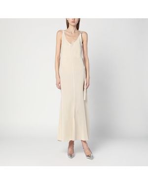 【関税&送料込】Sportmax Ivory Dress With Adjustable Strap Sportmax Ivory Dress With Adjustable Strap in Natural | Lyst