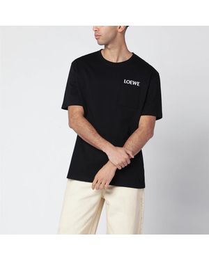 Loewe T-Shirt Avec Logo Brodé - Noir