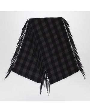Destin Check Wool And Cashmere Shawl - Black