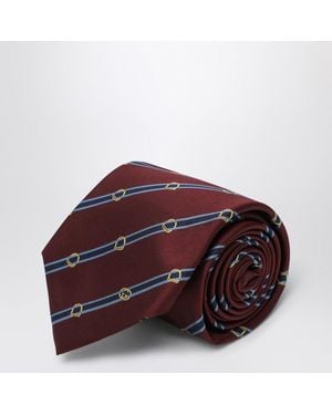Gucci Burgundy/Light Jacquard Tie - Red