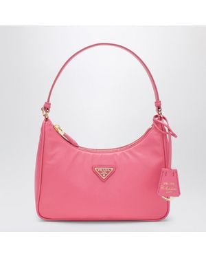 Prada Mini borsa re-edition 2005 in re-nylon e saffiano - Rosa