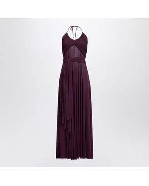 スカート Alaia Alaia Long Draped Jersey Dress Alaïa Draped Jersey Dress | Brown | FARFETCH