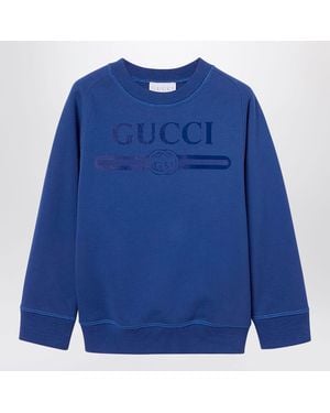Gucci Ultramarine Sweatshirt With Logo Print - Blue