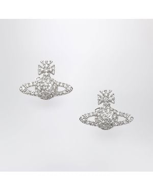 Vivienne Westwood Stud Earrings Grace Bas Relief With Crystals - Metallic