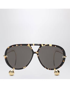 Bottega Veneta Aviator Drop Sunglasses Havana - Grey
