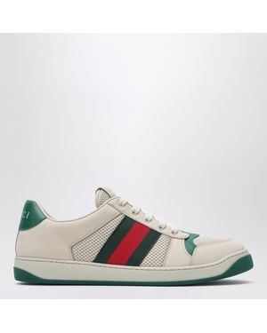 Gucci Screener Trainers In /green Mesh And Leather