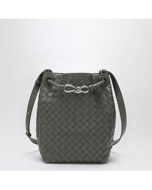Bottega Veneta Andiamo Small Bucket Bag In Pickle Intrecciato - Green