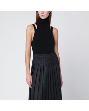 Roberto Collina Cashmere Blend Turtleneck Top - Black