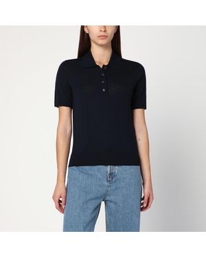 Golden Goose Marineblaues Polo Aus Reiner Schurwolle - Schwarz