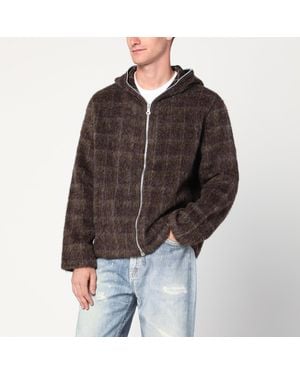 Our Legacy Check-Pattern Wool-Blend Sweatshirt - Brown