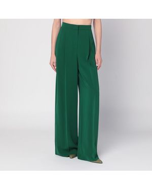 Max Mara Pantaloni ampi verde smeraldo in cady