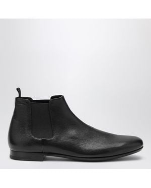 Prada Schwarze Chelsea Boots Aus Leder