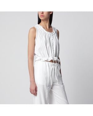 DUNST Perforated Cotton Tank Top - White