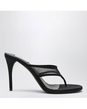Alaïa Mesh Flip-Flop Mules - Black