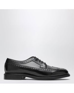 BERWICK 1707 Schwarze Derby-Schuhe Aus Leder
