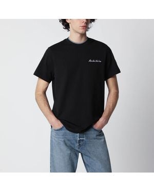 Moncler T-Shirt With Embroidered Logo - Black
