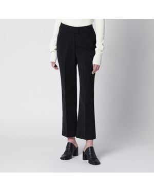 Entire studios Wool-Blend Flared Cropped Pants - Black