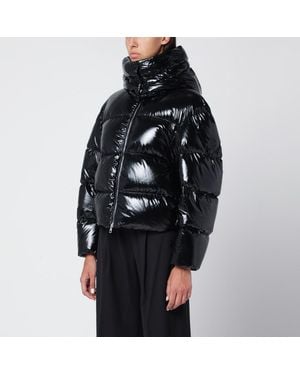 Moncler x Edward Enninful Piumino con cappuccio in nylon lucido - Nero