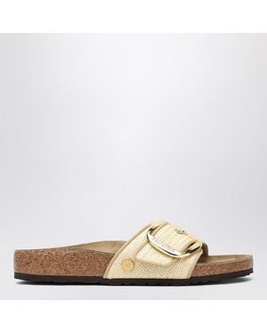 Birkenstock Madrid Big Buckle Raffia Slipper - Natural