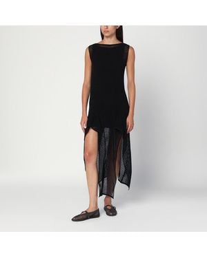 Alaïa Schwarzes Strickkleid Mit Rüschen