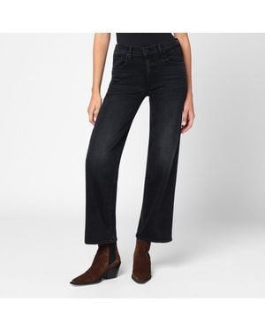 Mother Verwaschene Schwarze The Rambler Zip Flood Jeans