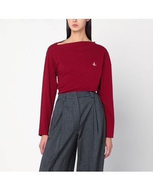 Vivienne Westwood Haut Asymétrique Rouge Brique Avec Logo Orb