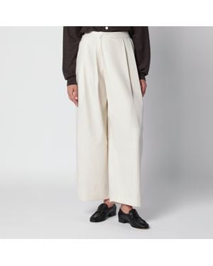 Source Unknown Leiko Ivory Wide-Leg Pants - Natural