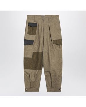 Isabel Marant Renzae Khaki Cargo Trousers - Green