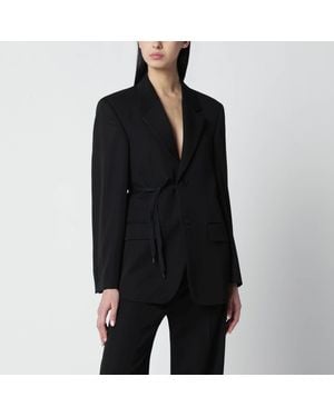 Balenciaga Jacket With Side Tie - Black
