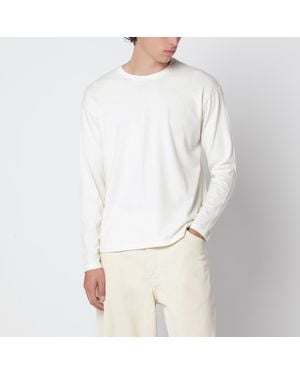 AURALEE Long-Sleeved Cotton And Cashmere T-Shirt - White