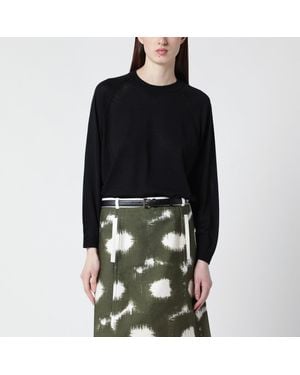 Roberto Collina Black Wool Crewneck Jumper