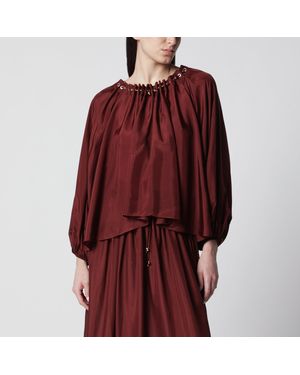 Zimmermann Aster Ruched Blouse - Red