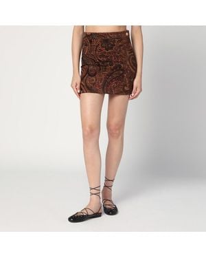 Chloé Mini Skirt With Jacquard Pattern - Brown