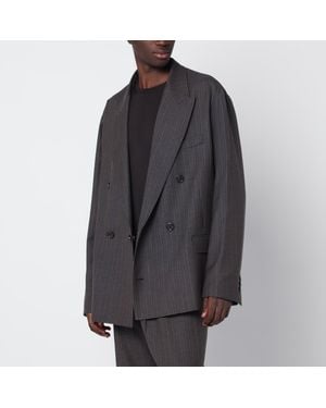 Our Legacy Halt Striped Wool And Cotton Blazer - Gray