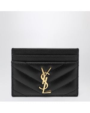 Saint Laurent Monogram Credit Card Holder - Black